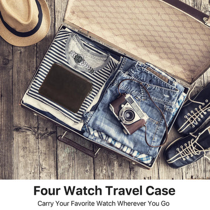 Genuine Leather 4 Slot Watch Box