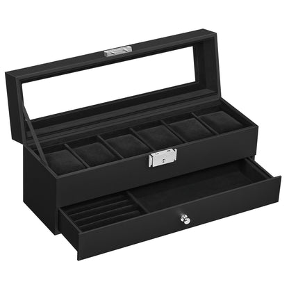 Watch Box with Glass Lid 2 levels